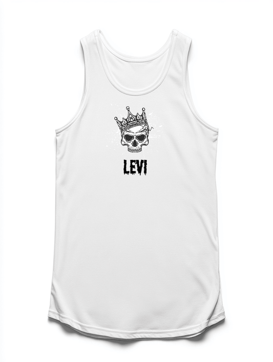 Personalized LEVI Skull Crown Tank Top