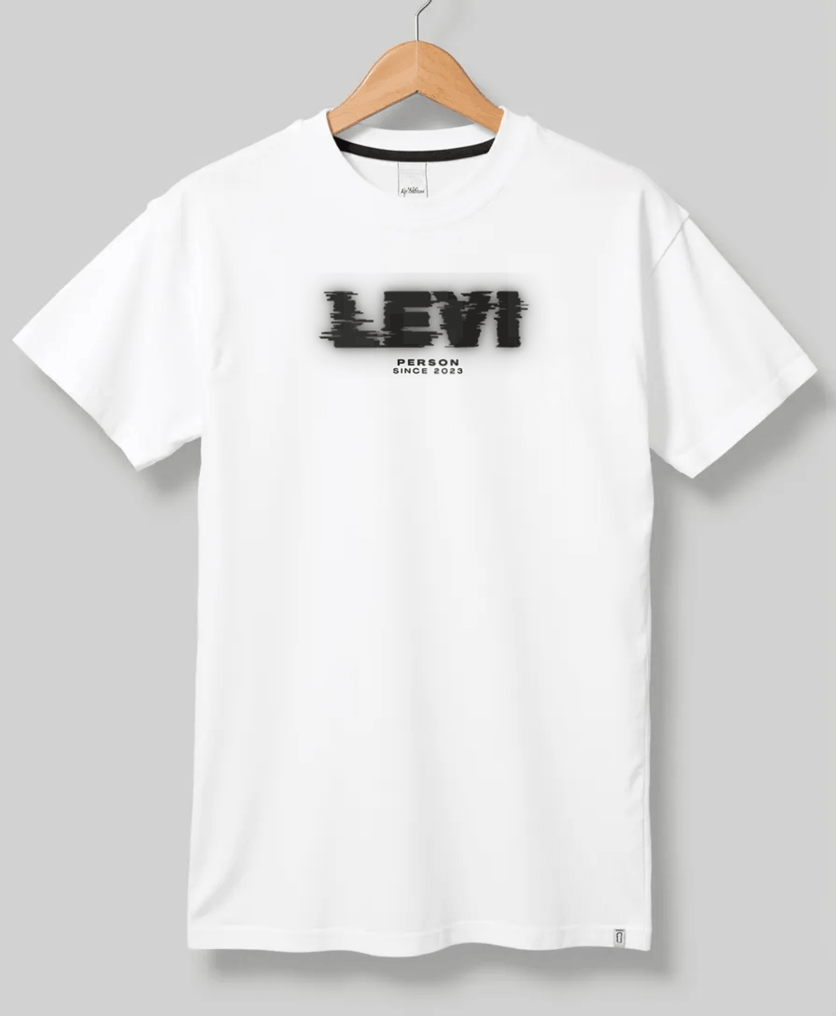 Personalized LEVI Glitch-Style T-Shirt