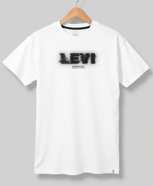 Personalized LEVI Glitch-Style T-Shirt