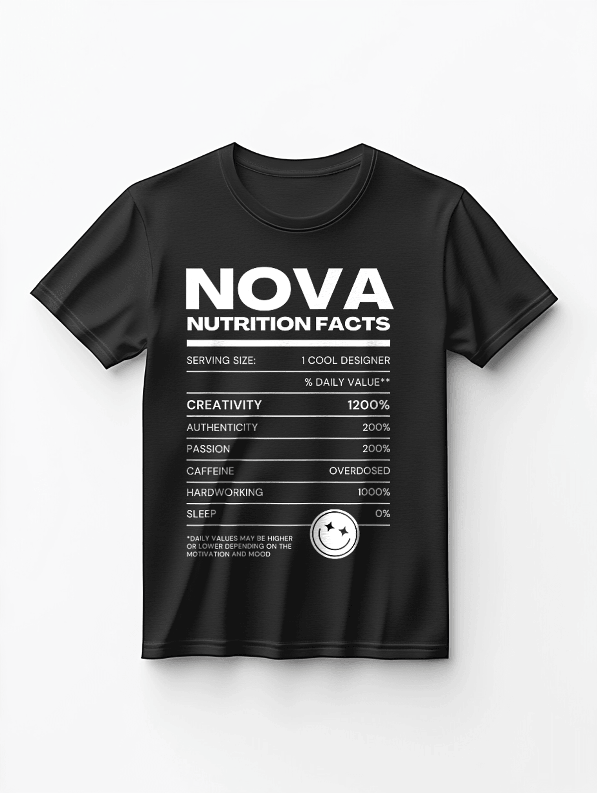 Personalized NOVA Nutrition-Label Graphic Tee