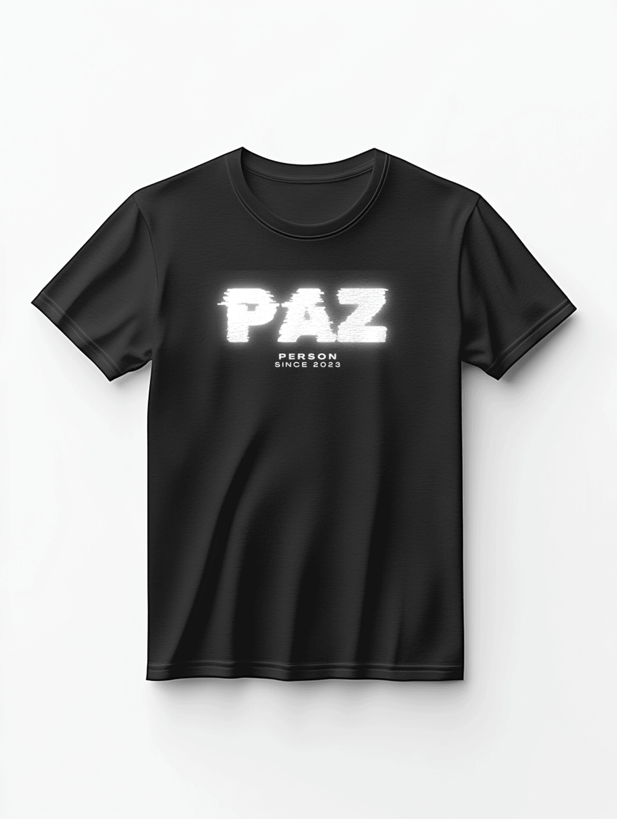 Personalized PAZ Distressed Glitch-Style T-Shirt