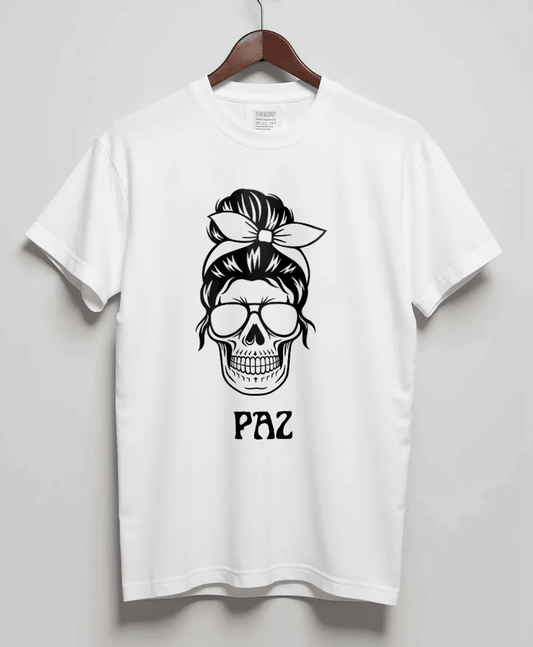 Personalized PAZ Skull Illustration T-Shirt