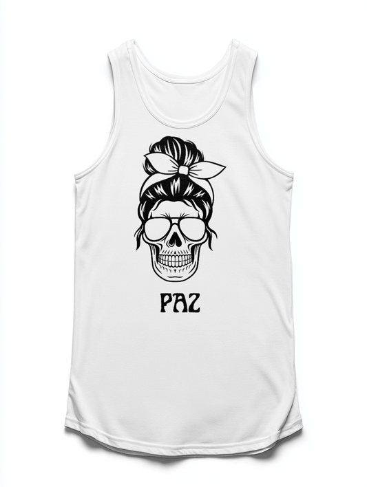 Personalized PAZ Skull Motif Tank Top
