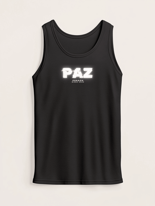 Personalized PAZ Distressed Glitch-Effect Tank Top