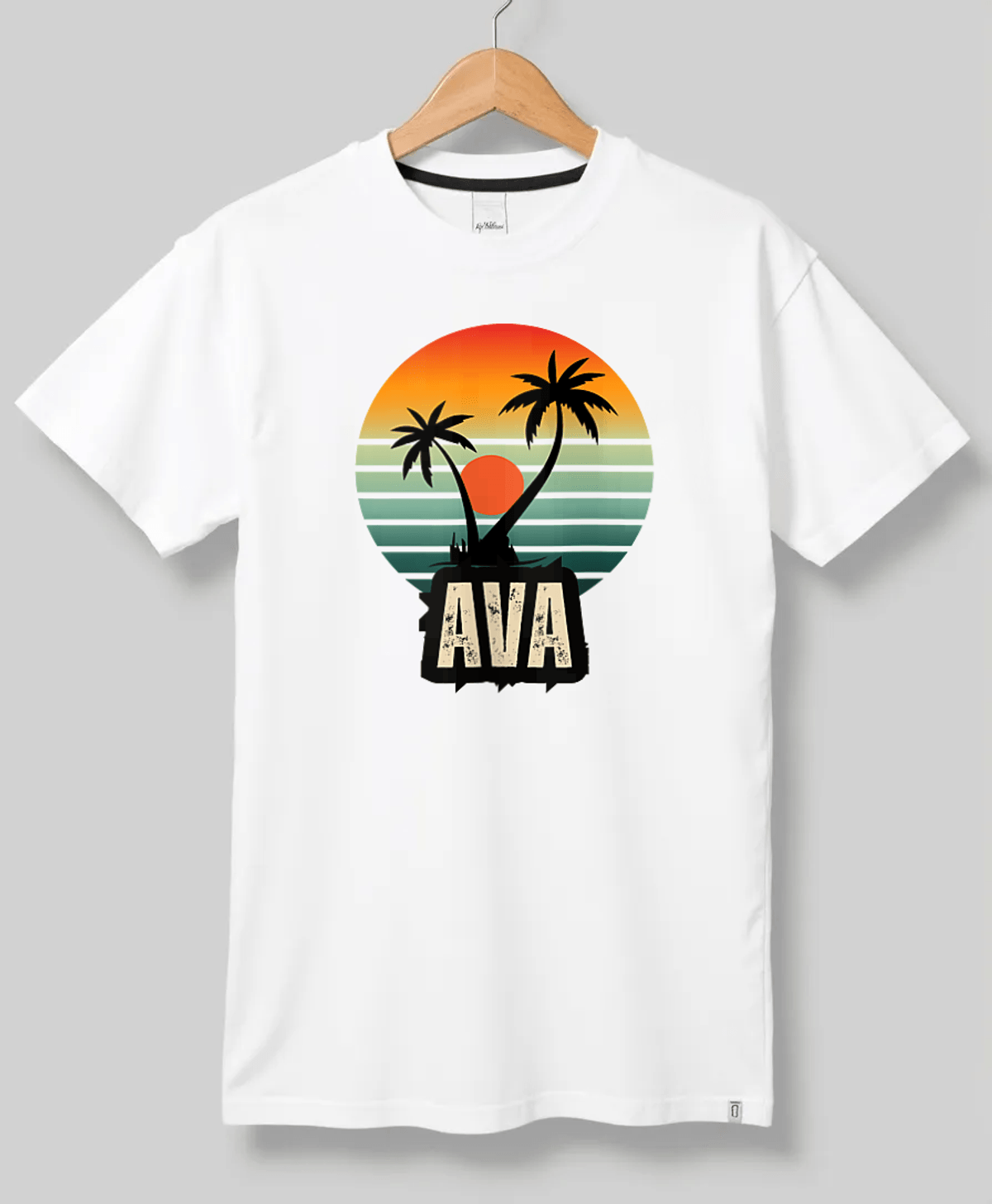 Personalized AVA Retro Sunset Disk T-Shirt