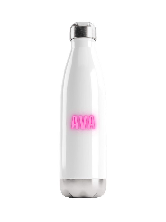 Personalized AVA Neon-Pink Water Bottle