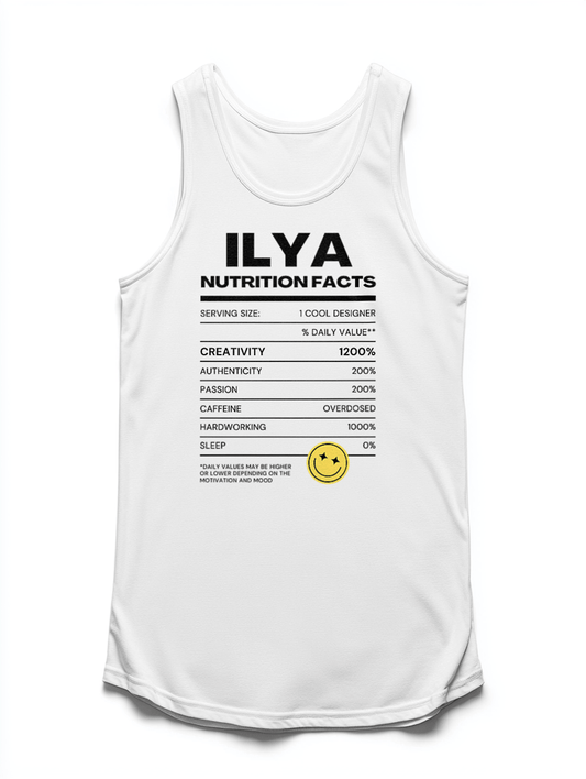 Personalized ILYA Nutrition Facts Tank Top