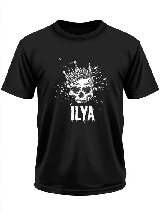 Personalized ILYA Skull Crown T-Shirt