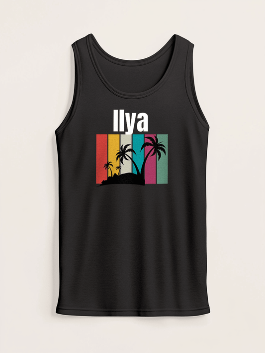 Personalized ILYA Beach Vibe Tank Top