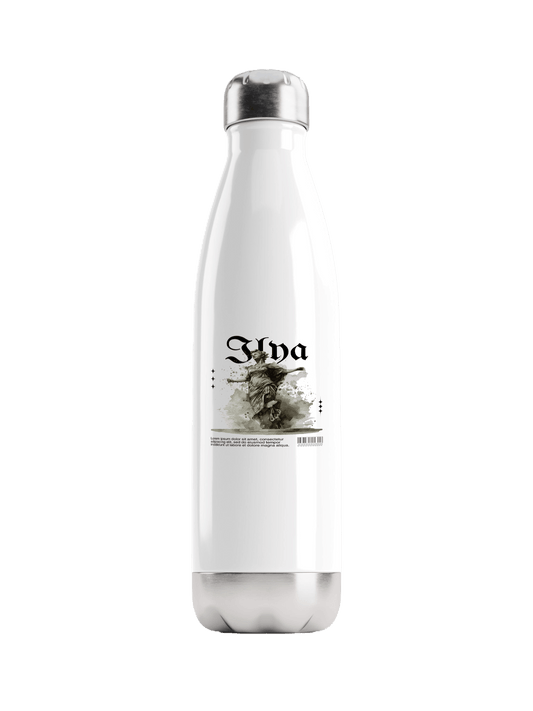 Personalized ILYA Water Bottle with Classical Illustration