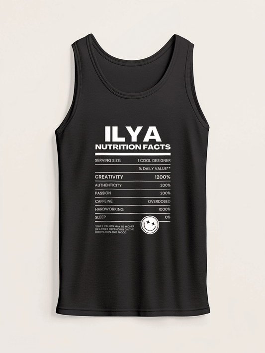 Personalized ILYA Nutrition Facts Tank Top