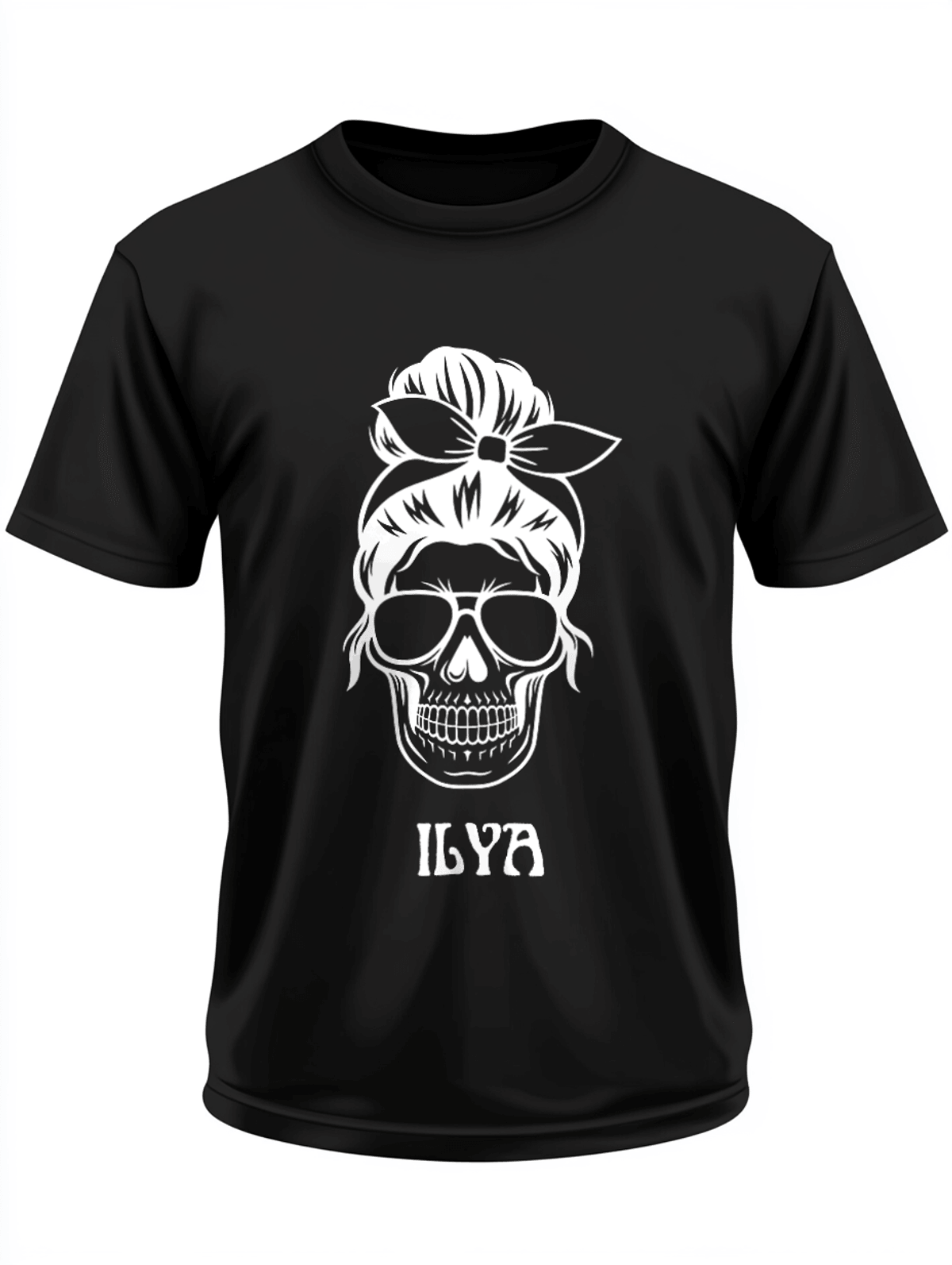 Personalized ILYA Rockabilly Skull T-Shirt