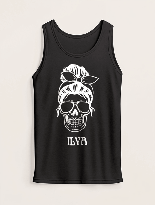 Personalized ILYA Skull Tank Top