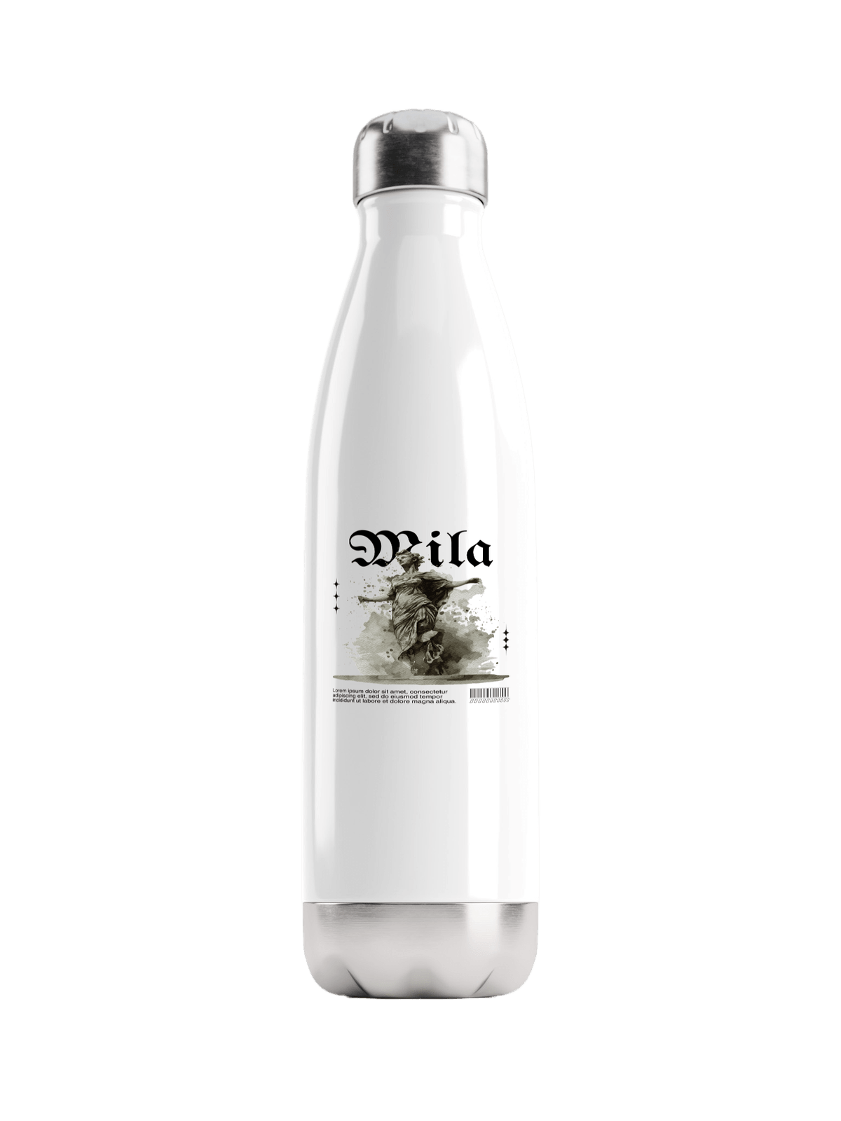 Personalized MILA Water Bottle with Classical Illustration