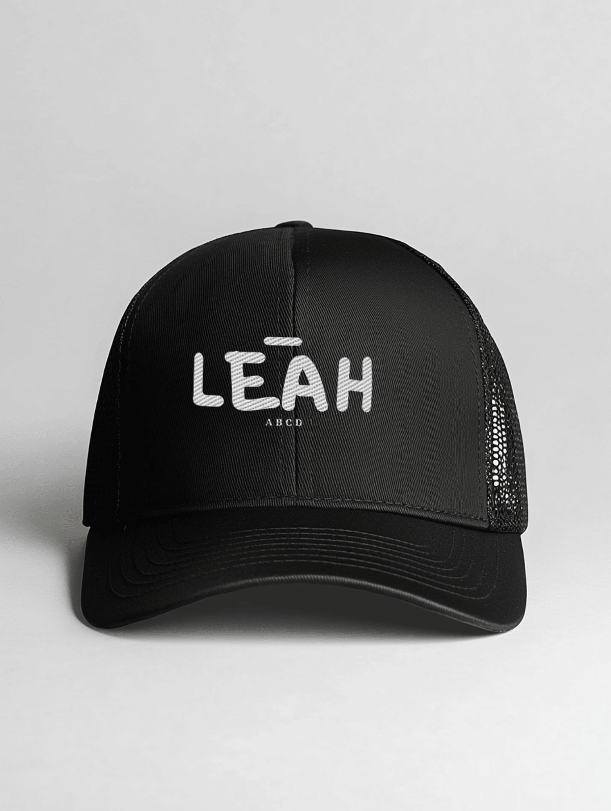 Personalized LEAH Black Trucker Cap