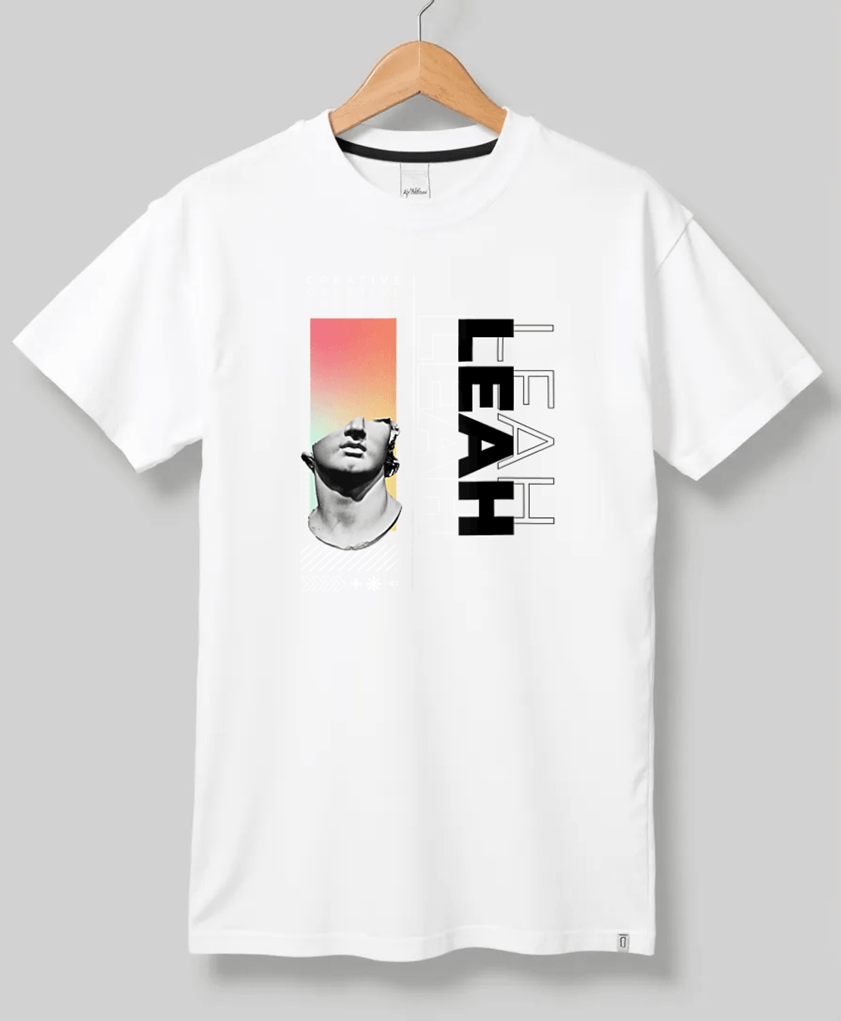 Personalized LEAH T-Shirt with Classical Art Panel