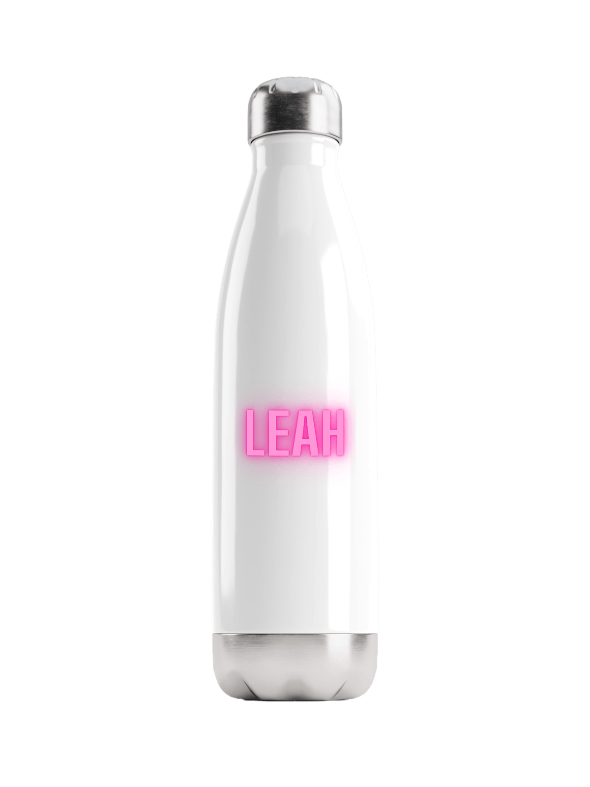 Personalized LEAH Neon-Pink Water Bottle