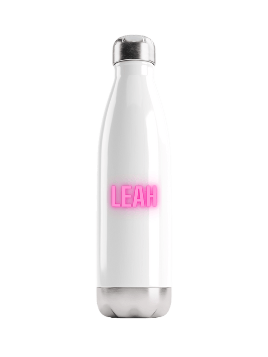 Personalized LEAH Neon-Pink Water Bottle