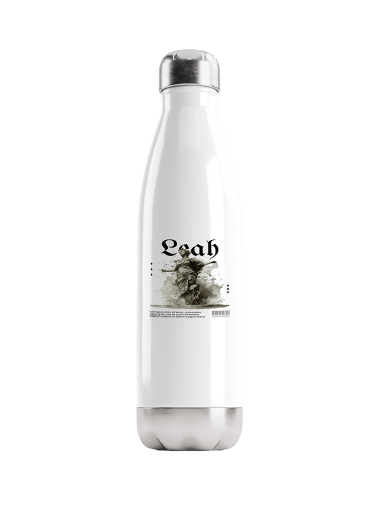 Personalized LEAH Water Bottle with Classical Illustration
