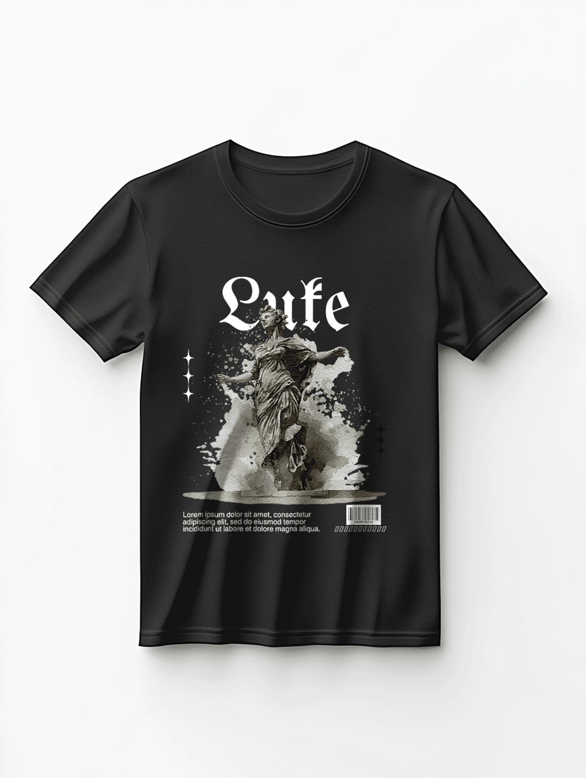 Personalized LUKE Monochrome Statue T-Shirt