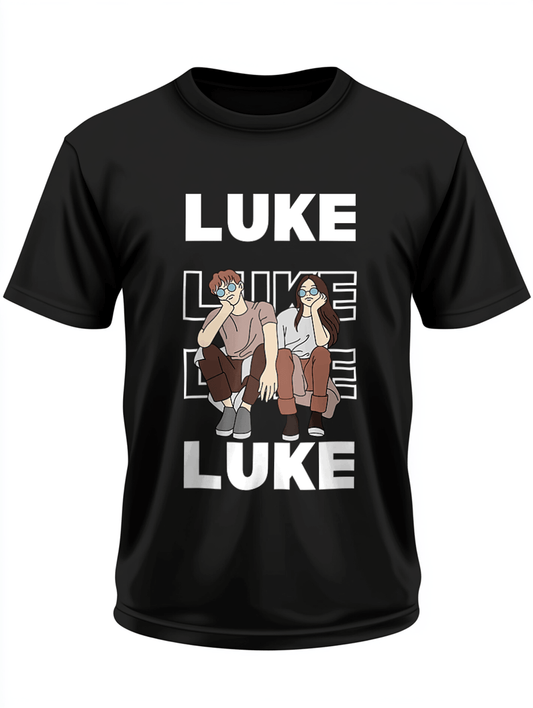 Personalized LUKE T-Shirt with Playful Illustration