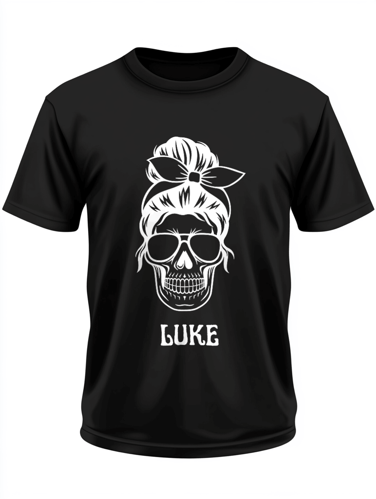 Personalized LUKE Rockabilly Skull T-Shirt