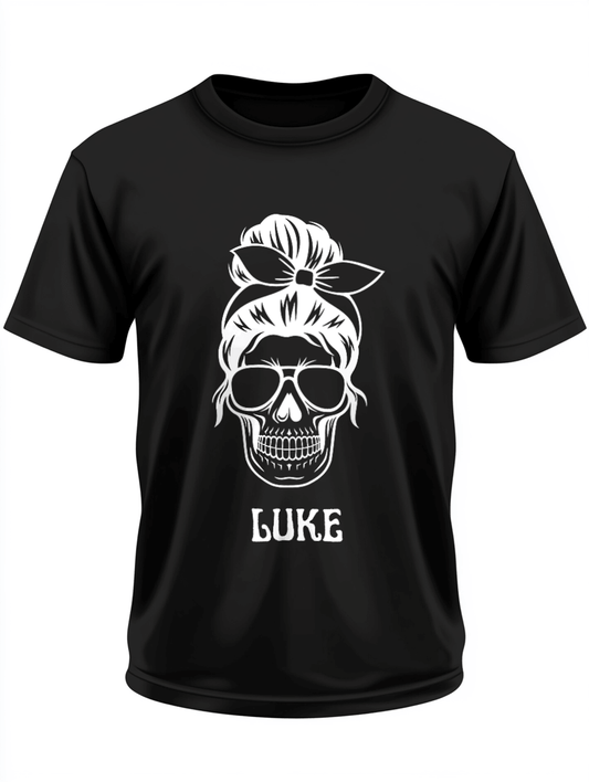 Personalized LUKE Rockabilly Skull T-Shirt