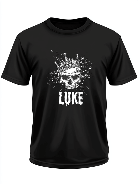 Personalized LUKE Skull Crown T-Shirt