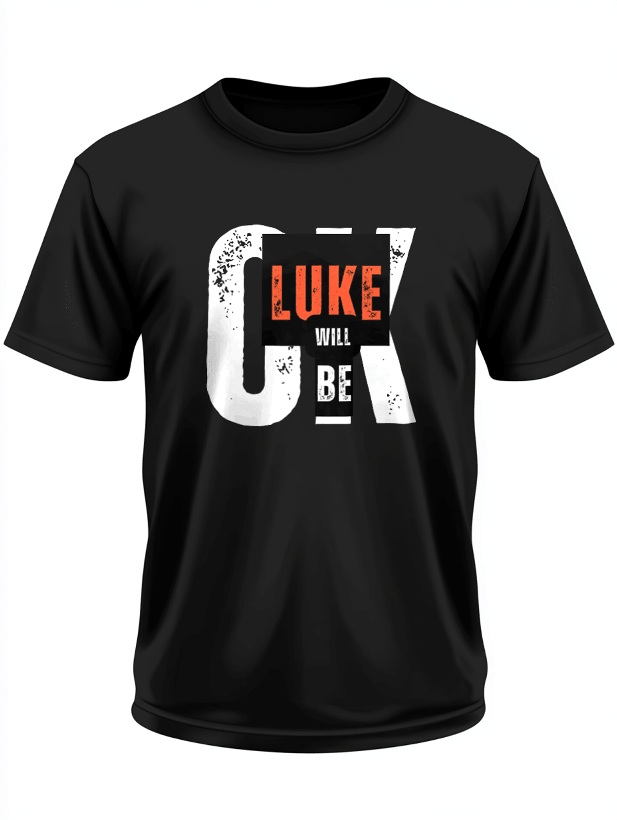 Personalized LUKE Distressed OK Printed T-Shirt