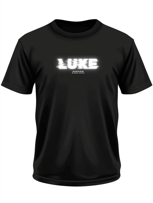 Personalized LUKE Glitch-Style T-Shirt