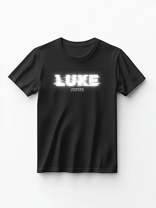 Personalized LUKE Distressed Glitch-Style T-Shirt