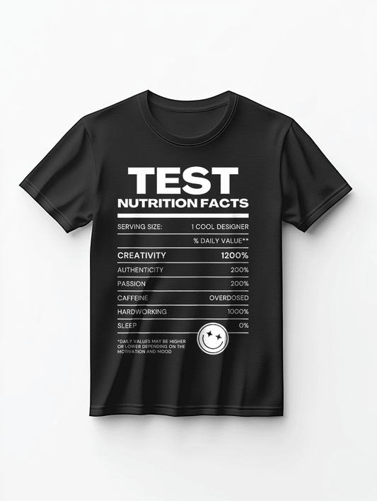 Personalized TEST Nutrition-Label Graphic Tee