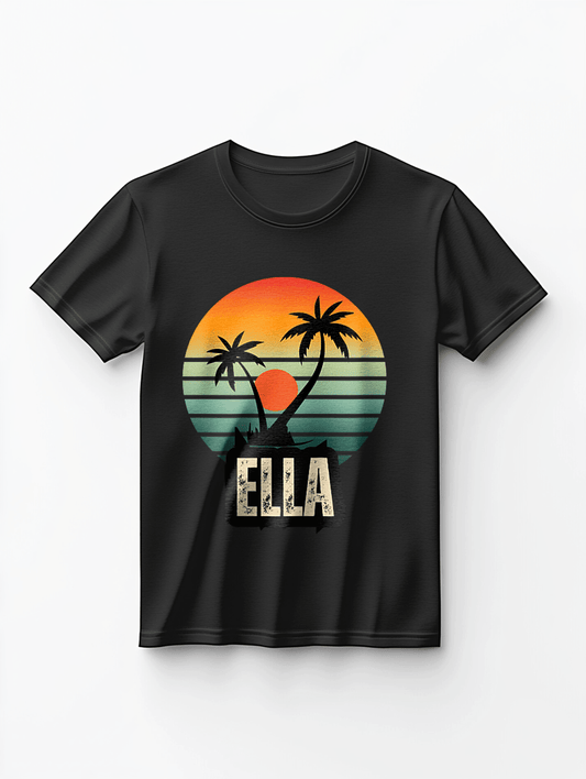 Personalized ELLA Retro Beach Vibe T-Shirt