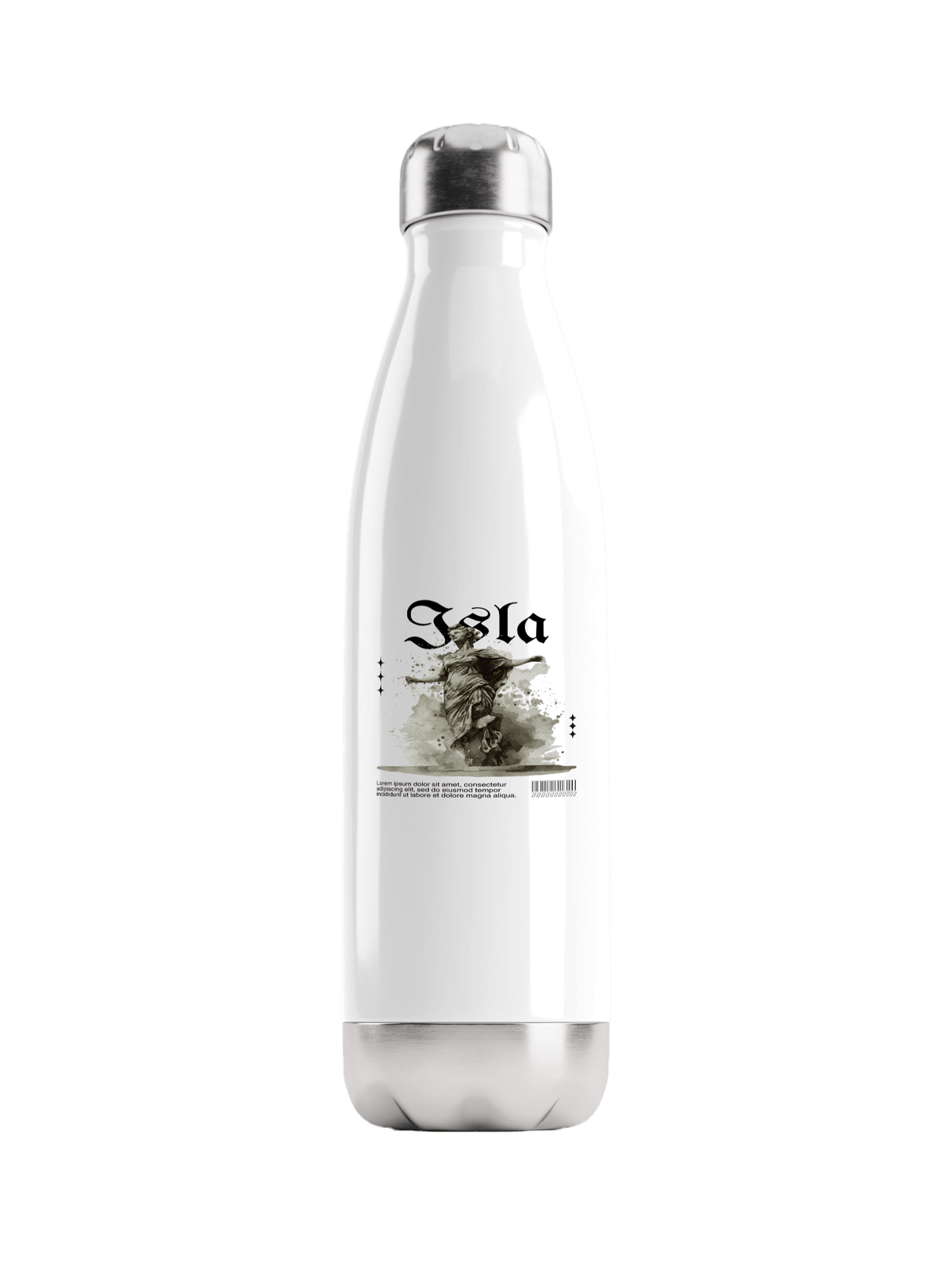 Personalized ISLA Water Bottle with Classical Illustration