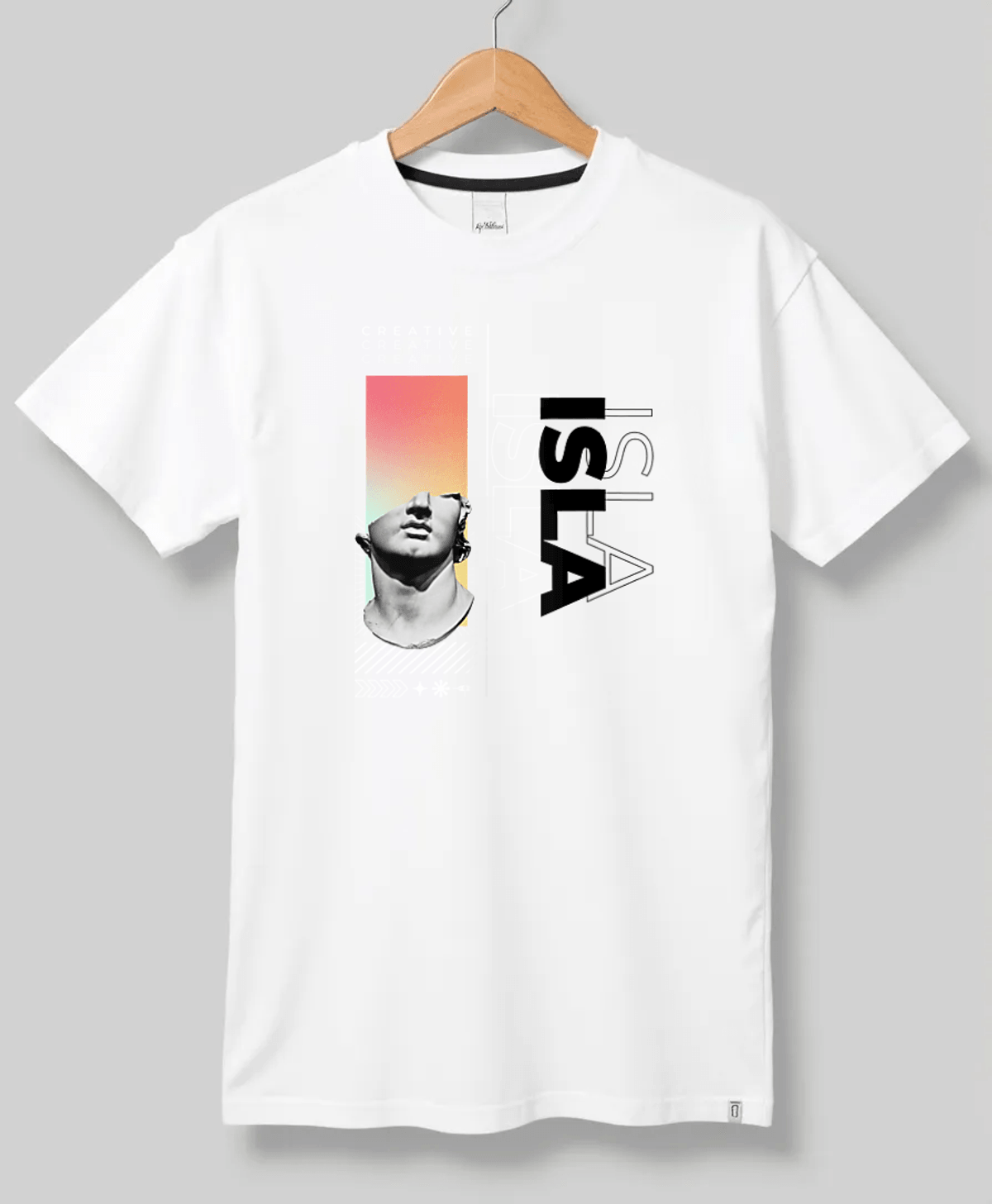 Personalized ISLA T-Shirt with Classical Art Panel