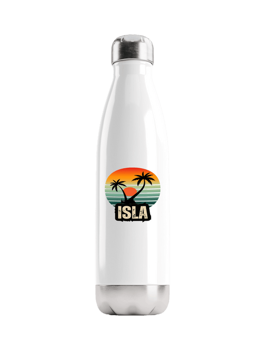 Personalized ISLA Water Bottle with Retro Sunset Design