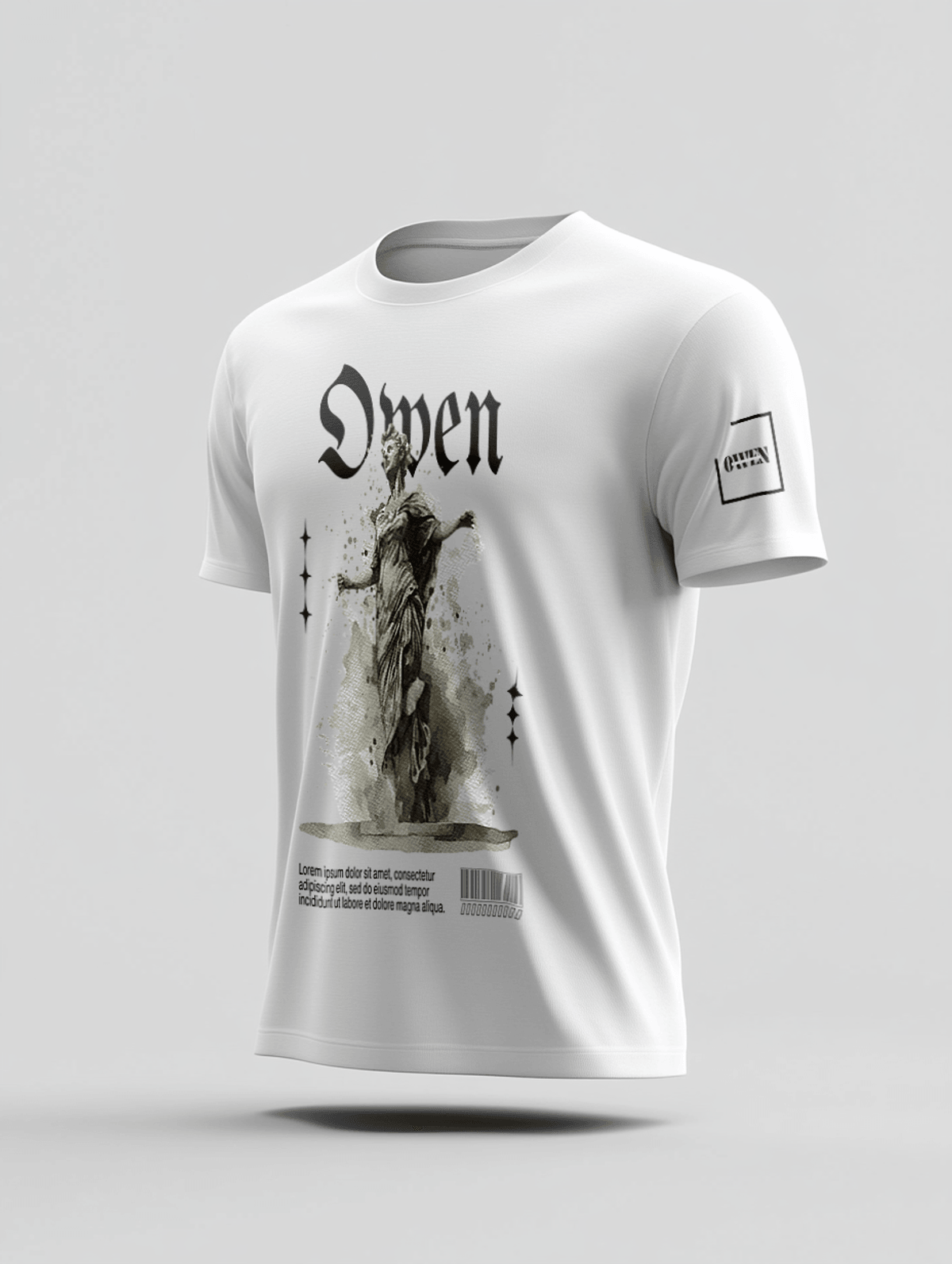 Personalized OWEN T-Shirt with Artistic Statue Design