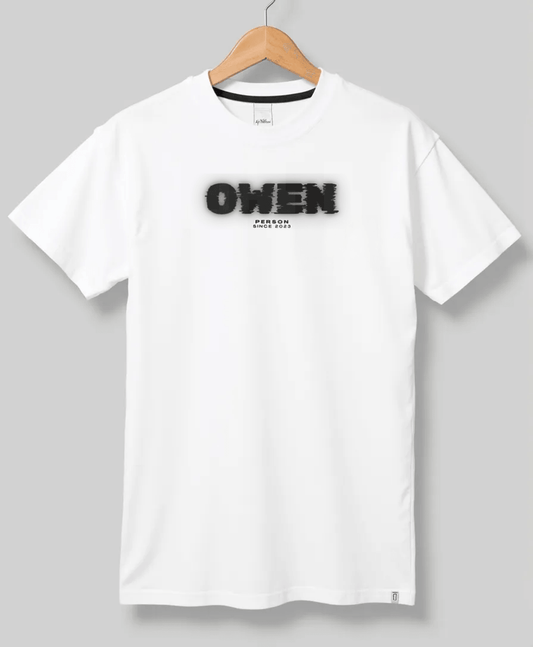 Personalized OWEN Glitch-Style T-Shirt