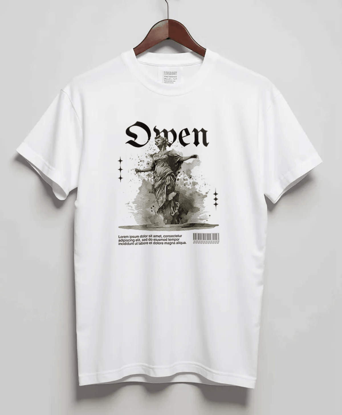 Personalized OWEN Blackletter Typography T-Shirt