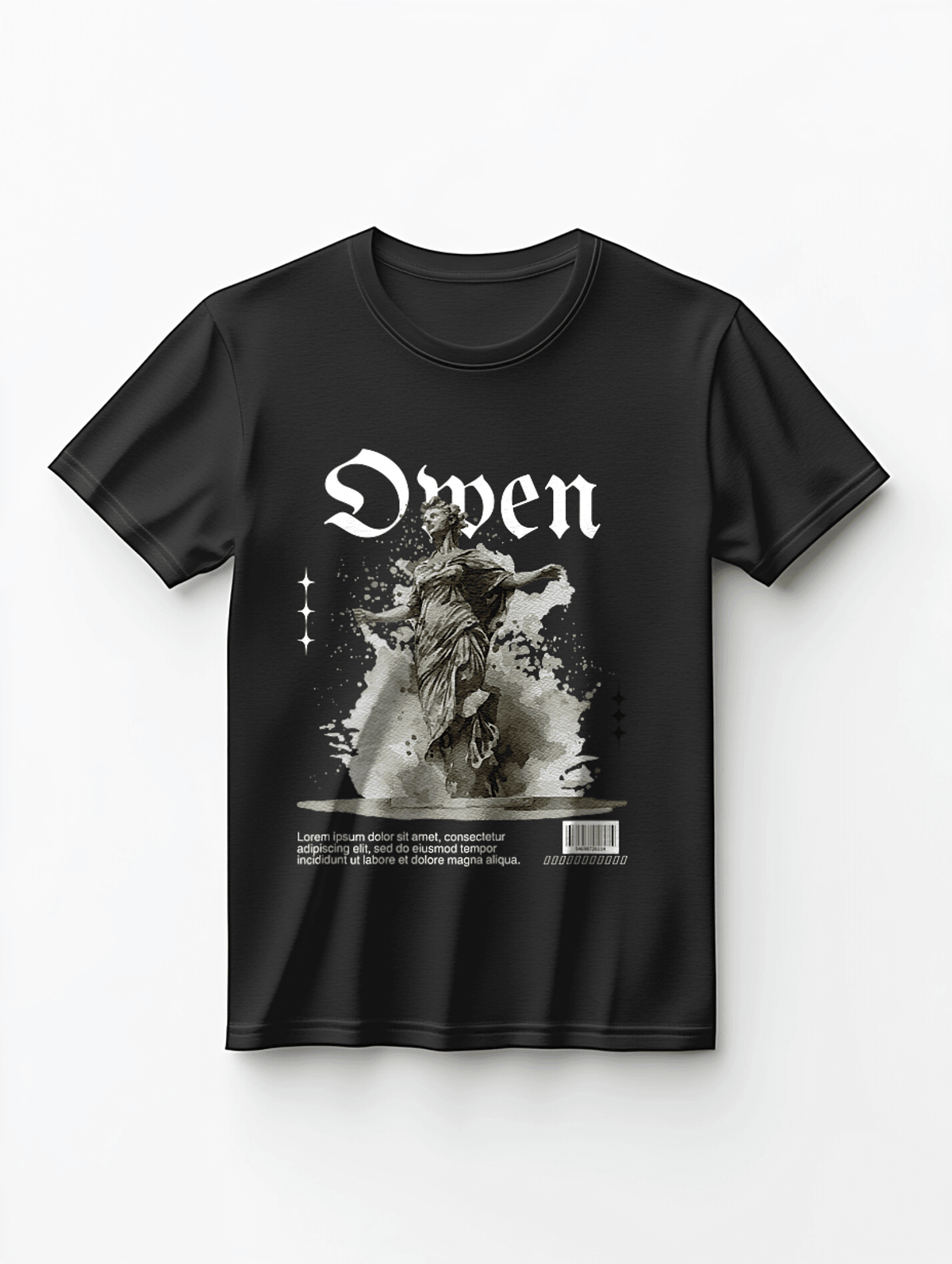 Personalized OWEN Monochrome Statue T-Shirt