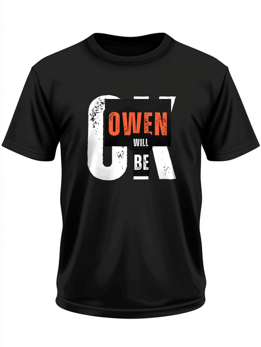 Personalized OWEN Distressed OK Printed T-Shirt