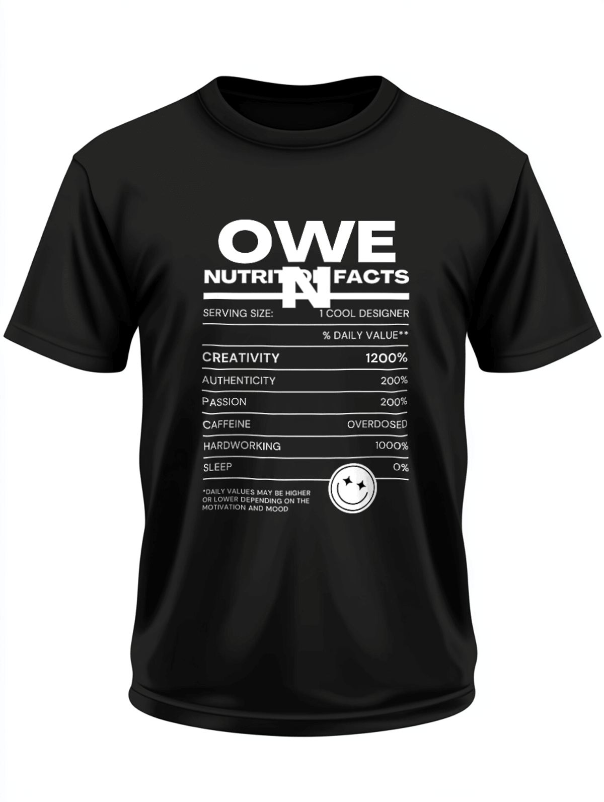 Personalized OWEN Nutrition Facts T-Shirt