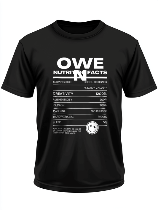 Personalized OWEN Nutrition Facts T-Shirt