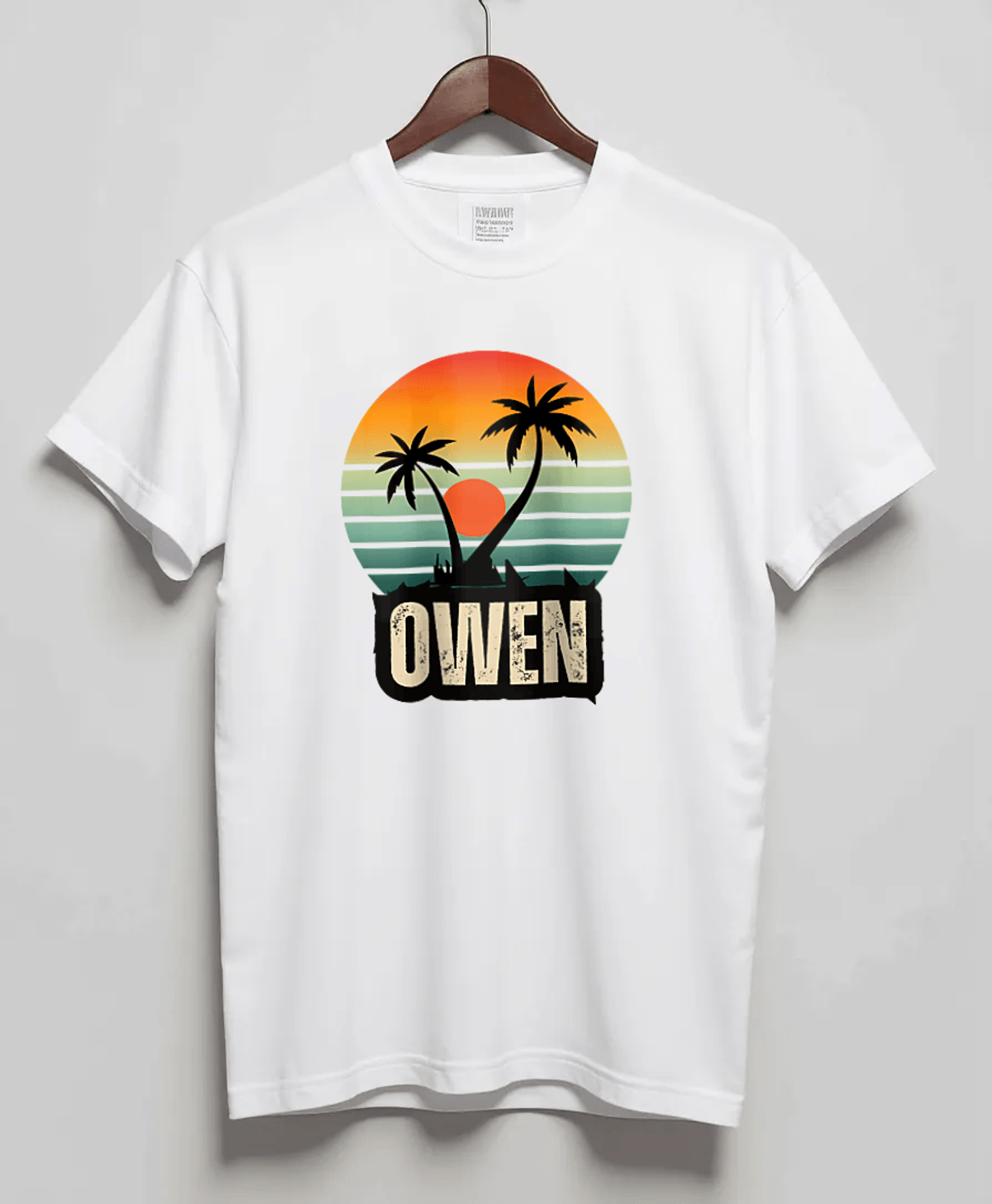 Personalized OWEN Retro Sunset T-Shirt