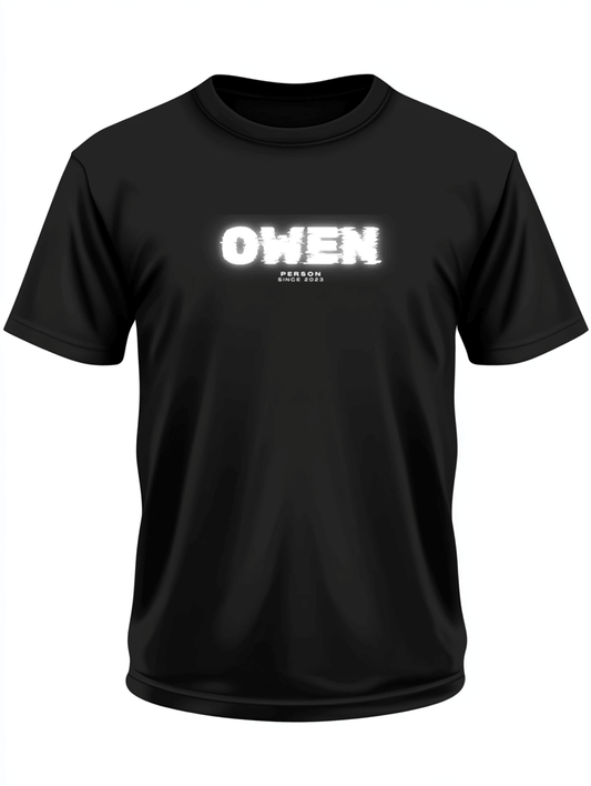 Personalized OWEN Glitch-Style T-Shirt