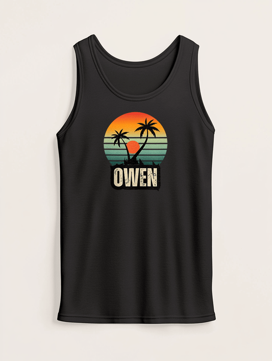 Personalized OWEN Vintage Sunset Tank Top