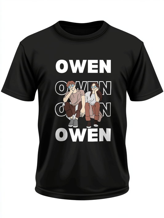 Personalized OWEN T-Shirt with Playful Illustration