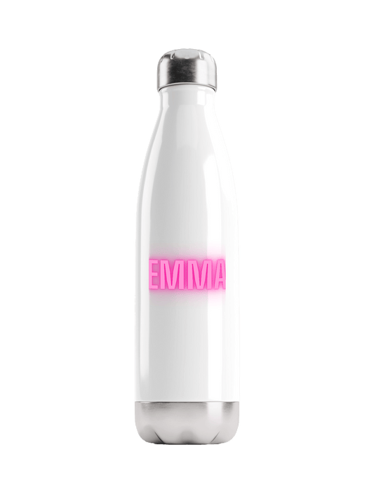 Personalized EMMA Neon-Pink Water Bottle