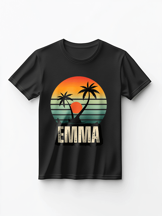 Personalized EMMA Retro Beach Vibe T-Shirt