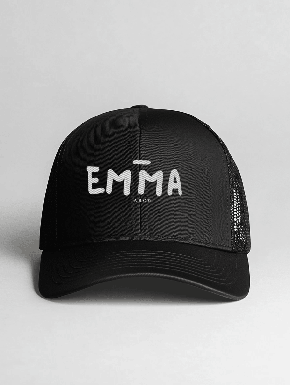 Personalized EMMA Black Trucker Cap
